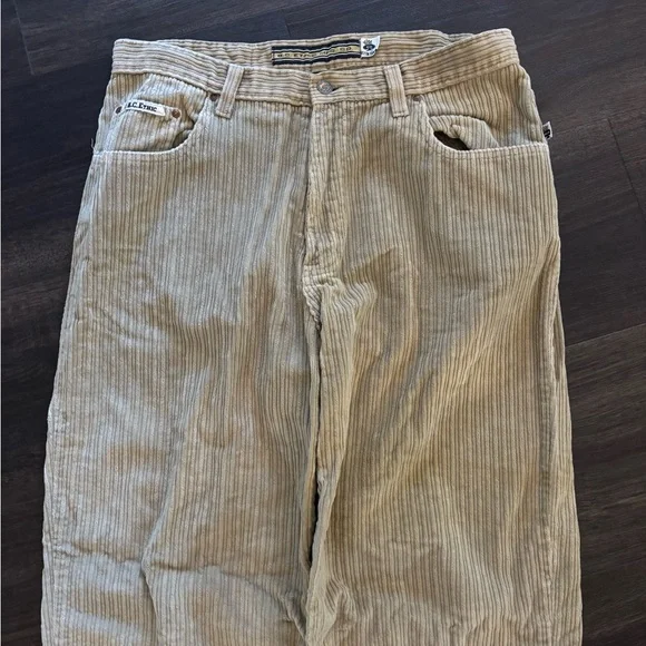 Vintage BC Ethic Pants Men 34 Tan Corduroy EZ Fit VTG Y2K SURF GRUNGE EMO - Picture 2 of 6